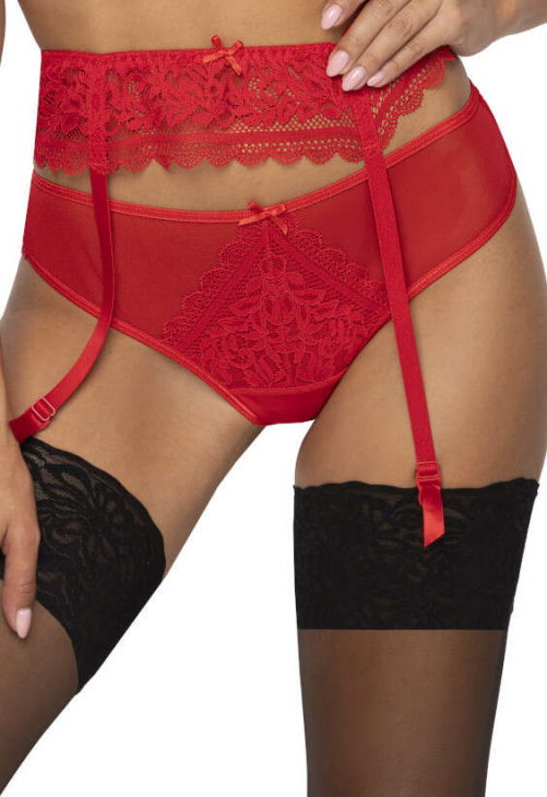 Producent Bielizny Damskiej Mat Lingerie Stringi Czerwony Estelle S-0198/4