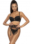Producent Bielizny Damskiej Mat Lingerie Stringi Czarny Lindsay S-0203/4/1