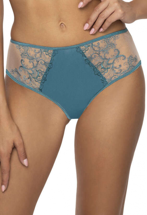 Producent Bielizny Damskiej Mat Lingerie Figi Beżowo-Turkusowe Maureen F-3808/51