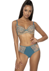 Producent Bielizny Damskiej Mat Lingerie Figi Beżowo-Turkusowe Maureen F-3808/51