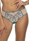 Producent Bielizny Damskiej Mat Lingerie Stringi Beżowo-Turkusowy Maureen S-3808/4