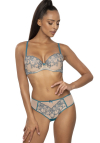 Producent Bielizny Damskiej Mat Lingerie Figi Beżowo- Turkusowy Maureen F-3808/5