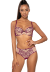 Producent Bielizny Damskiej Mat Lingerie Figi Beżowo- Fioletowy Maureen F-3808/5