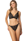 Producent Bielizny Damskiej Mat Lingerie Stringi Czarny Aura S-4022/4