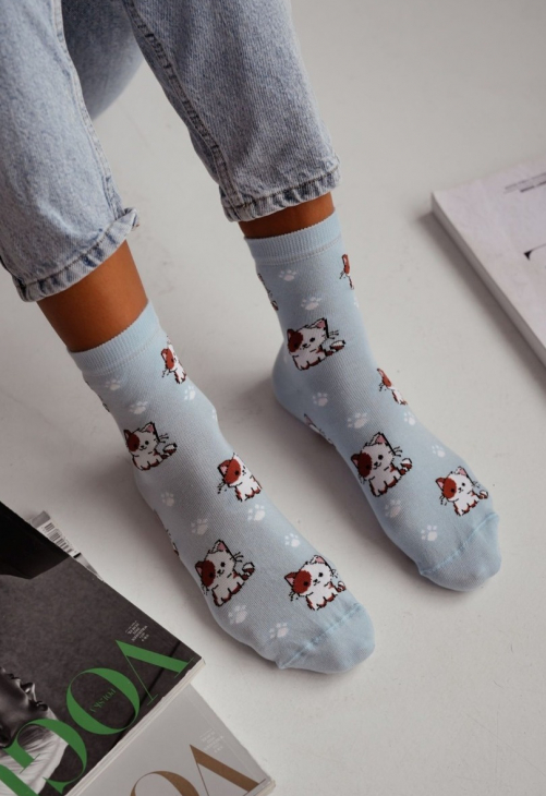 Milena Skarpetki Damskie Małe Kotki 0200.236