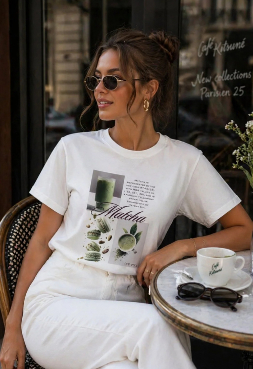 Off Pink Bluzka Matcha