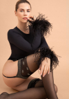 Pończochy do pasa Fiore Luxe czarne 15 DEN