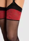 Pończochy do pasa Fiore Scarlet ze szwem 20 DEN