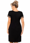 Donna Czarna koszula nocna plus size z koronką - hana