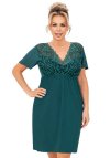 Koszulka nocna z wiskozy z krótkim rękawem plus size Donna Melania zielona