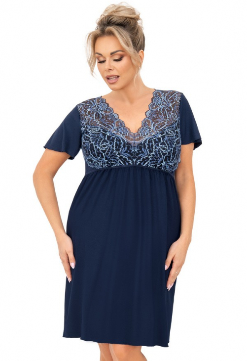 Donna Koszula nocna damska - melania plus size granatowa