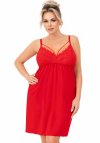 Koszula nocna z wiskozy na ramiączkach plus size Donna Sylvia czerwona