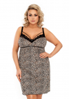 Koszula nocna na ramiączkach Donna Omari II Plus Size w panterkę