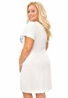 Koszulka nocna z wiskozy z krótkim rękawem plus size Donna Angela ecru