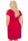 Koszulka nocna z wiskozy z krótkim rękawem plus size Donna Sonia bordowa