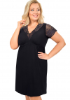 Koszula nocna z wiskozy Donna Sonia Plus Size czarna