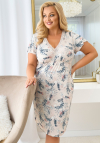Wiskozowa koszula nocna w kwiaty z krótkim rękawem Donna Goya Plus Size