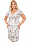 Wiskozowa koszula nocna w kwiaty z krótkim rękawem Donna Goya Plus Size