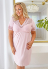 Koszula nocna z wiskozy Donna Linda Plus Size pudrowy róż