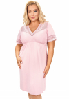 Koszula nocna z wiskozy Donna Linda Plus Size pudrowy róż