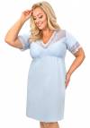 Koszula nocna z wiskozy Donna Linda Plus Size błękitna