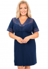 Koszula nocna z wiskozy Donna Linda Plus Size granatowa