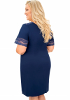 Koszula nocna z wiskozy Donna Linda Plus Size granatowa