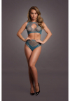 Le Désir Duo Net Key-Hole Bra Set - One Size - Blue