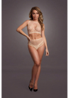 Le Désir Duo Net Key-Hole Bra Set - One Size - Nude