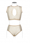 Le Désir Duo Net Key-Hole Bra Set - One Size - Nude