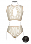 Le Désir Duo Net Key-Hole Bra Set - One Size - Nude