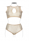 Le Désir Duo Net Key-Hole Bra Set - Size - Nude