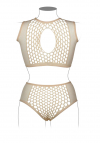 Le Désir Duo Net Key-Hole Bra Set - Size - Nude