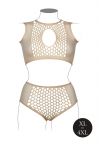 Le Désir Duo Net Key-Hole Bra Set - Size - Nude