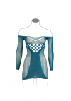 Le Désir Long-Sleeved Net Mini Dress - One Size - Blue