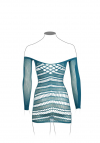 Le Désir Long-Sleeved Net Mini Dress - One Size - Blue