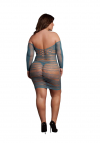 Le Désir Long-Sleeved Net Mini Dress - Size - Blue