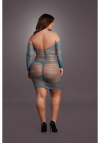 Le Désir Long-Sleeved Net Mini Dress - Size - Blue