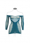 Le Désir Long-Sleeved Net Mini Dress - Size - Blue