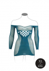 Le Désir Long-Sleeved Net Mini Dress - Size - Blue