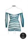 Le Désir Long-Sleeved Net Mini Dress - Size - Blue