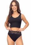 Figi damskie z wysokim stanem Donna 244 czarne
