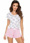 Bawełniana piżama damska z krótkim rękawem Donna Sheep różowa