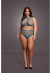 Le Désir Duo Net Key-Hole Bra Set - Size - Blue
