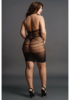 Le Désir High Lace Neck Net Mini Dress - Size - Black