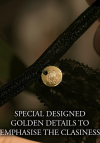 Le Désir Léna - Brief with Open Crotch and Buttocks Adjustable Sliders and Golden Details - One Size - Black