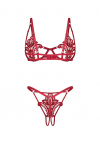 Obsessive Luise Sublim Red Komplet 2-Cz Otwarty