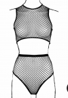 Le Désir 2 piece with crop top,pantie and fishnet structure.