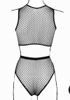 Le Désir 2 piece with crop top,pantie and fishnet structure.