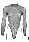 Le Désir Body with fishnet structure and turtle neck.